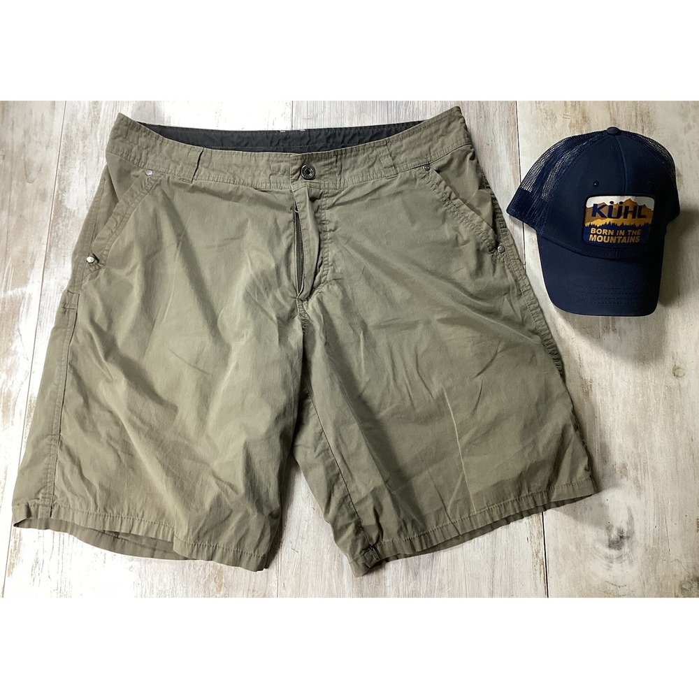 Kuhl Khaki Shorts Men's 38 With Hat Combo Gorpcore Outdoor Gear Hiking